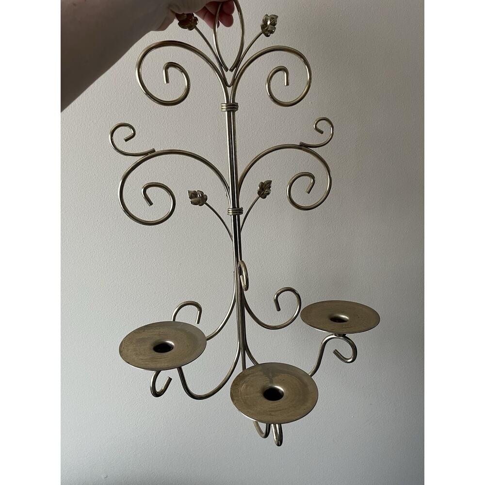 Vintage Three Arm Candle Stick Wall Sconce